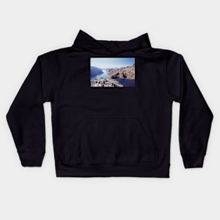 Lake and Mountain Landscape in Scandinavian National Park Kids Hoodie